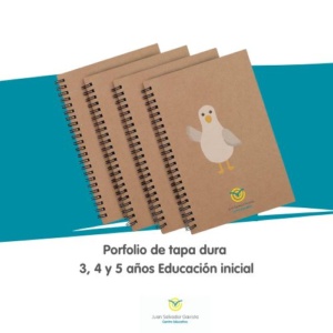 Portfolio de tapa dura personalizada 3, 4 y 5 años Educación inicial (PEDIDO 1 UNIDAD DE 80 HOJAS)